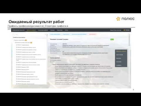 Ожидаемый результат работ Профиль профессии(должности)_Структура профиля в системе