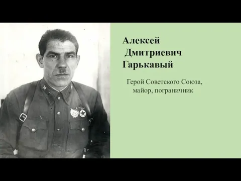 Алексей Дмитриевич Гарькавый Герой Советского Союза, майор, пограничник