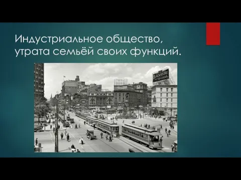 Индустриальное общество, утрата семьёй своих функций.