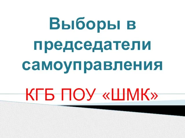 Выборы в председатели самоуправления КГБ ПОУ «ШМК»