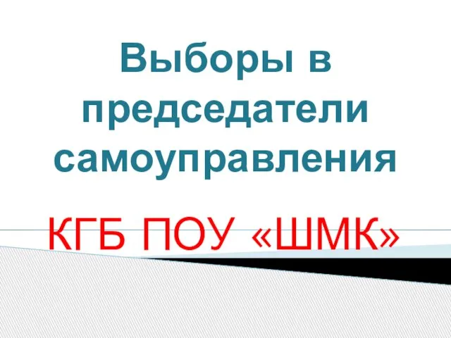 Выборы в председатели самоуправления КГБ ПОУ «ШМК»