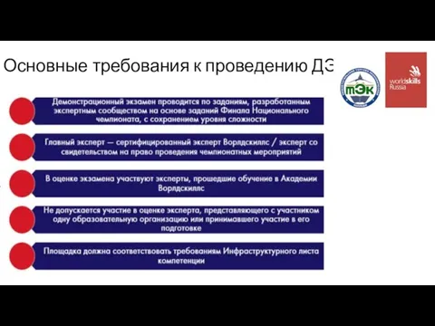 Основные требования к проведению ДЭ