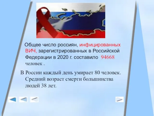Общее число россиян, инфицированных ВИЧ, зарегистрированных в Российской Федерации в 2020 г.