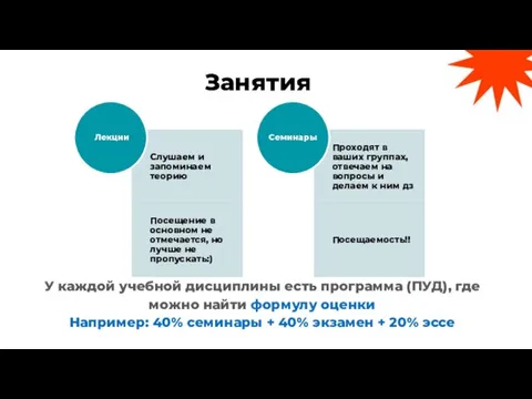 У каждой учебной дисциплины есть программа (ПУД), где можно найти формулу оценки