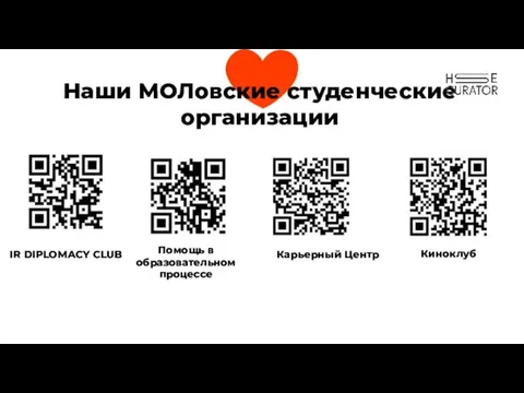 Наши МОЛовские студенческие организации IR DIPLOMACY CLUB Помощь в образовательном процессе Киноклуб Карьерный Центр