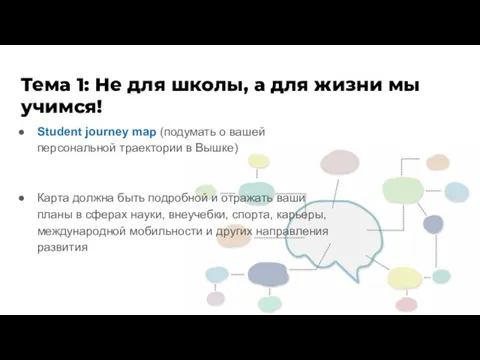 Тема 1: Не для школы, а для жизни мы учимся! Student journey