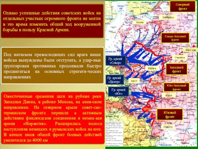 Юго-Западный фронт Южный фронт Северо-Западный фронт Северный фронт Москва Ленинград Киев Одесса