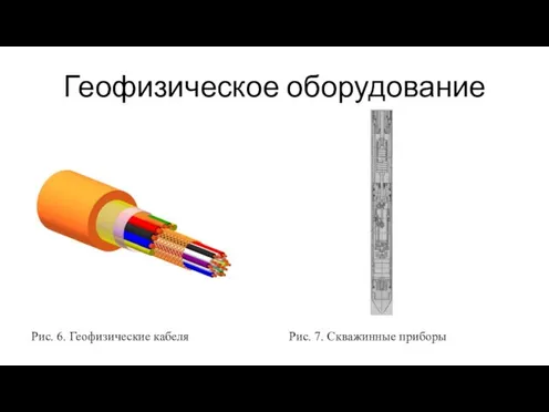 Геофизическое оборудование Рис. 6. Геофизические кабеля Рис. 7. Скважинные приборы