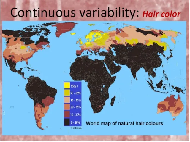 Continuous variability: Hair color