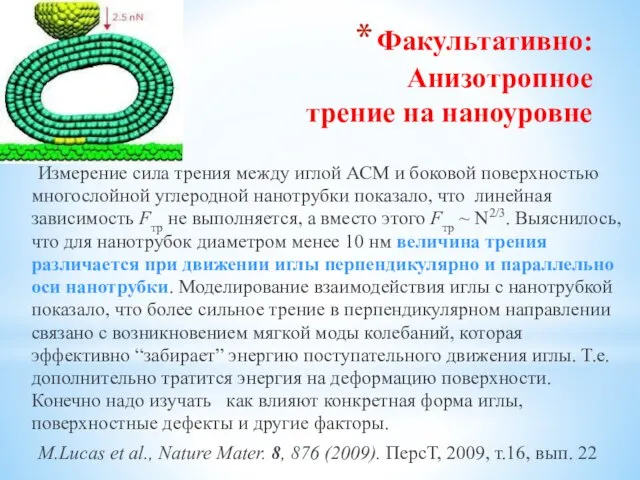 Факультативно: Анизотропное трение на наноуровне Измерение сила трения между иглой АСМ и