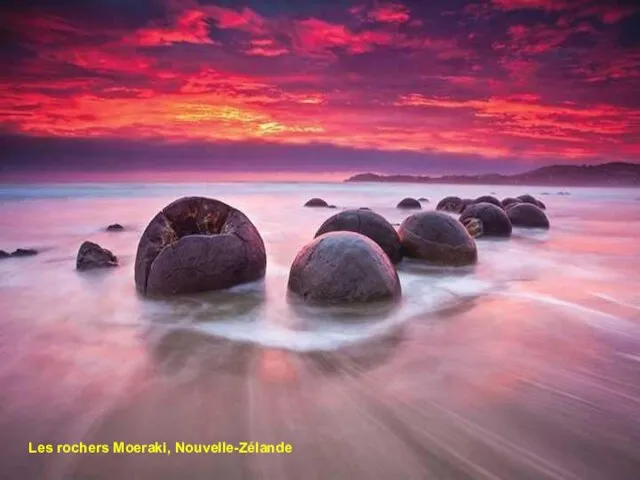 Les rochers Moeraki, Nouvelle-Zélande