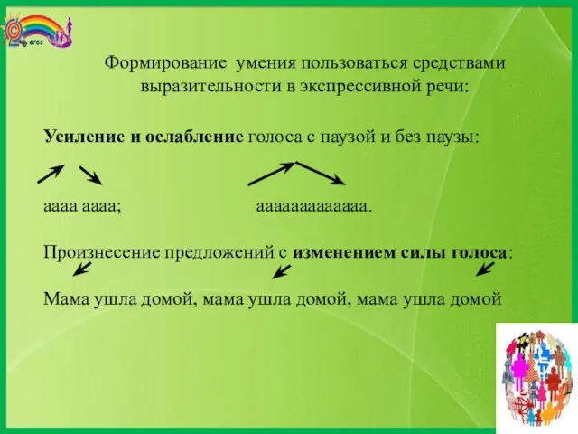 Формирование умения пользоваться средствами выразительности в экспрессивной речи: Усиление и ослабление голоса