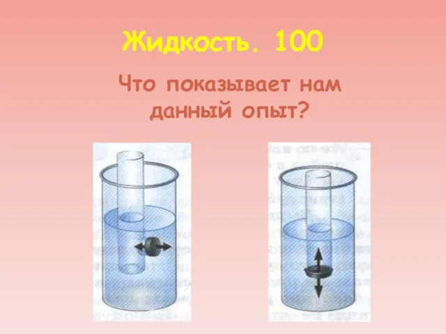 Жидкость. 100 Что показывает нам данный опыт?