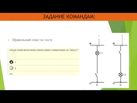 ЗАДАНИЕ КОМАНДАМ: Правильный ответ по тесту