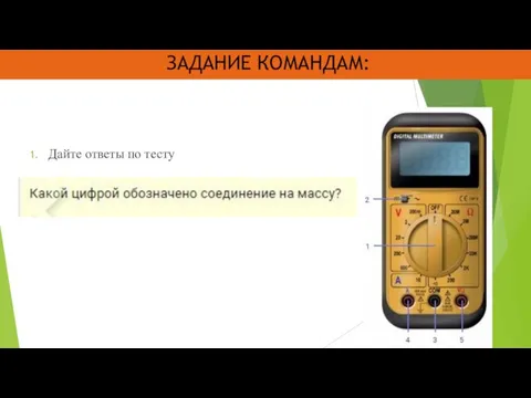 ЗАДАНИЕ КОМАНДАМ: Дайте ответы по тесту