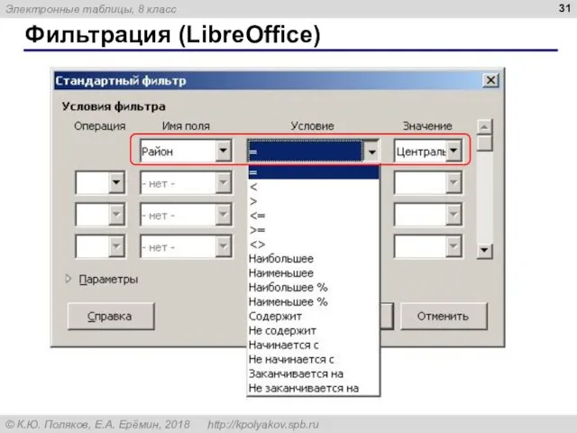 Фильтрация (LibreOffice)