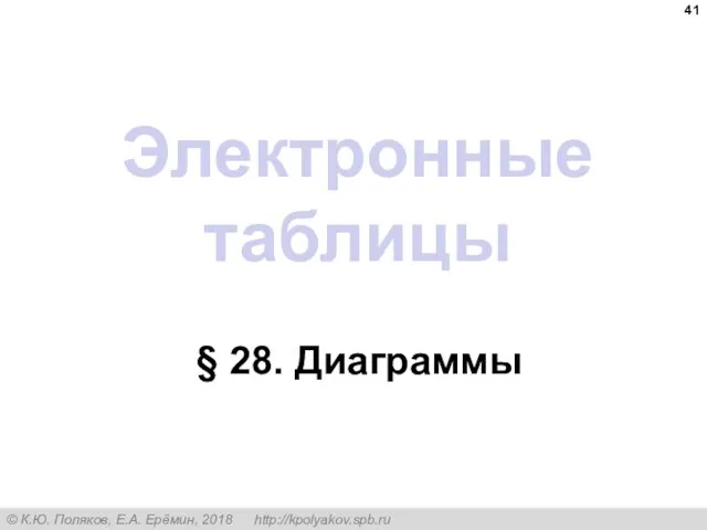 Электронные таблицы § 28. Диаграммы