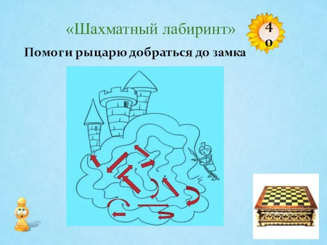 40 Помоги рыцарю добраться до замка «Шахматный лабиринт»