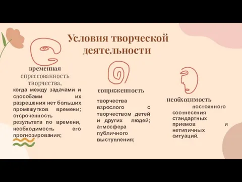 временная спрессованность творчества, когда между задачами и способами их разрешения нет больших