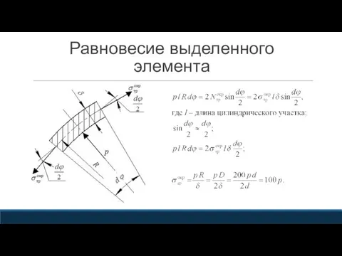 Равновесие выделенного элемента