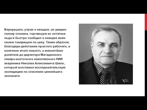 Вернувшись утром к находке, он увидел голову слоника, торчавшую из остатков льда