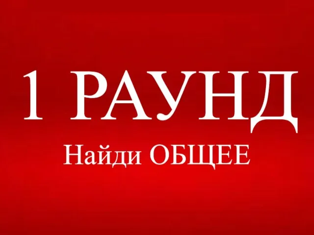 1 РАУНД Найди ОБЩЕЕ