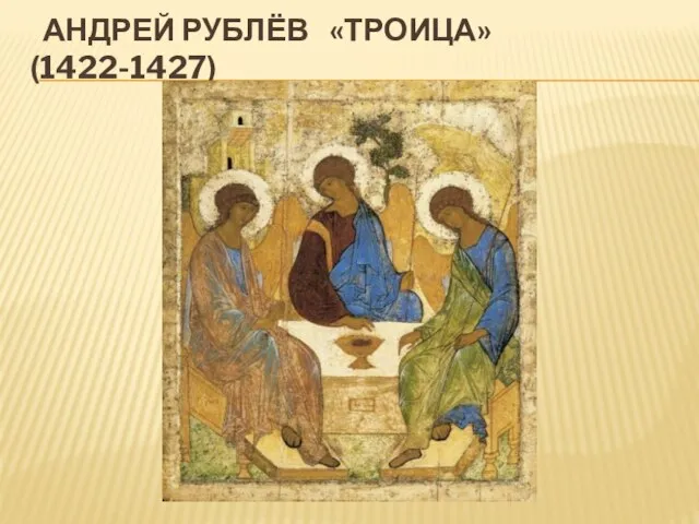АНДРЕЙ РУБЛЁВ «ТРОИЦА» (1422-1427)