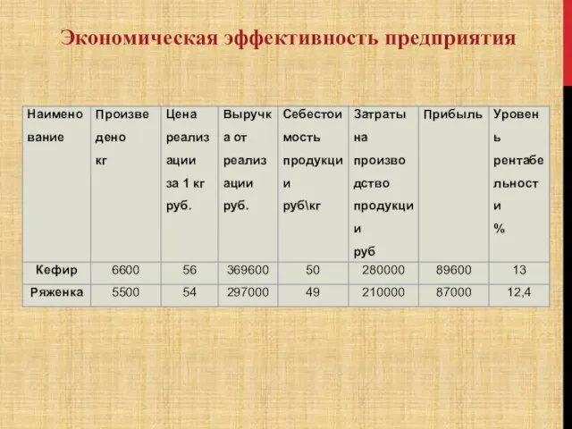 Экономическая эффективность предприятия