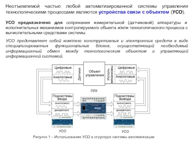 Неотъемлемой частью любой автоматизированной системы управления технологическими процессами являются устройства связи с