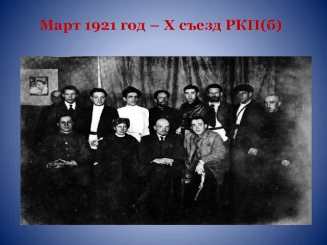 Март 1921 год – Х съезд РКП(б)