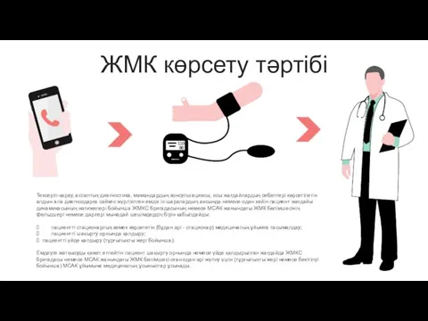 ЖМК көрсету тәртібі Тексеріп-қарау, аспаптық диагностика, мамандардың консультациясы, осы жағдайлардың себептері көрсетілетін