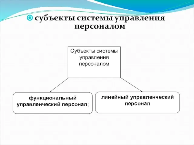 субъекты системы управления персоналом