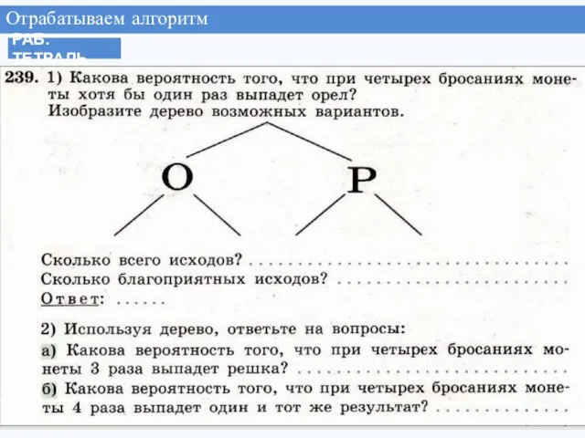 Отрабатываем алгоритм Практикум РАБ. ТЕТРАДЬ