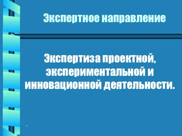 * Экспертное направление Экспертиза проектной, экспериментальной и инновационной деятельности.