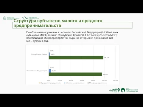 Структура субъектов малого и среднего предпринимательств По объемам выручки как в целом