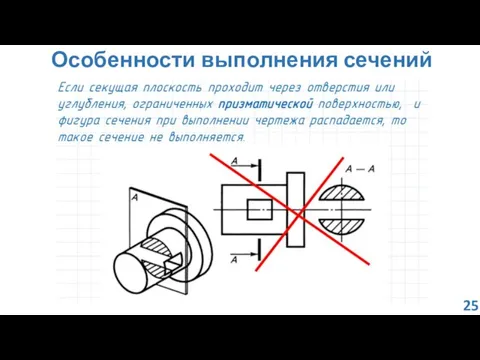 Особенности выполнения сечений 25