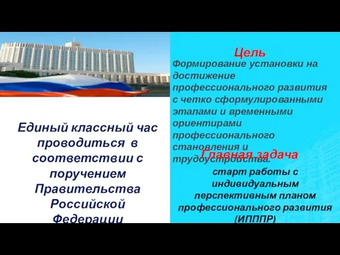 Цель Формирование установки на достижение профессионального развития с четко сформулированными этапами и