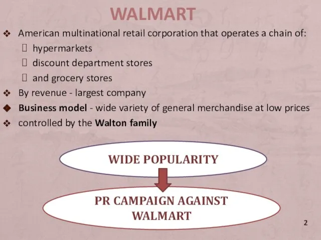 American multinational retail corporation that operates a chain of: hypermarkets discount department