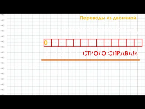 Переводы из двоичной 11010010101001010010100102 = ?4 1101001010100101001010010 СТРОГО СПРАВА!!! 0 А2 =