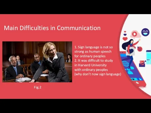 Main Difficulties in Communication Fig.2 1. Sign language is not so strong