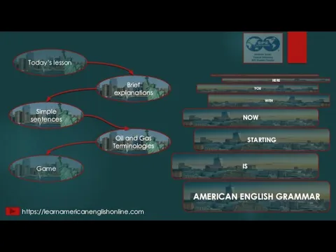 https://learnamericanenglishonline.com Today’s lesson Brief explanations Simple sentences Oil and Gas Terminologies Game