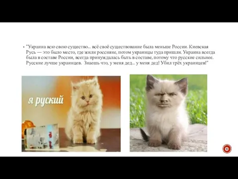 "Украина всю свою существо... всё своё существование была меньше России. Киевская Русь