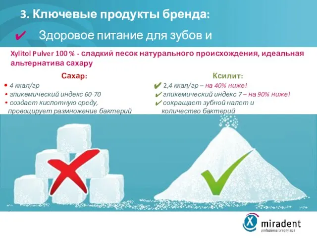 3. Ключевые продукты бренда: Здоровое питание для зубов и десен Xylitol Pulver