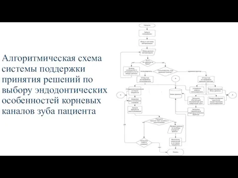 Алгоритмическая схема системы поддержки принятия решений по выбору эндодонтических особенностей корневых каналов зуба пациента