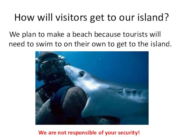 How will visitors get to our island? We plan to make a