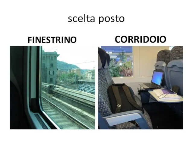 scelta posto FINESTRINO CORRIDOIO