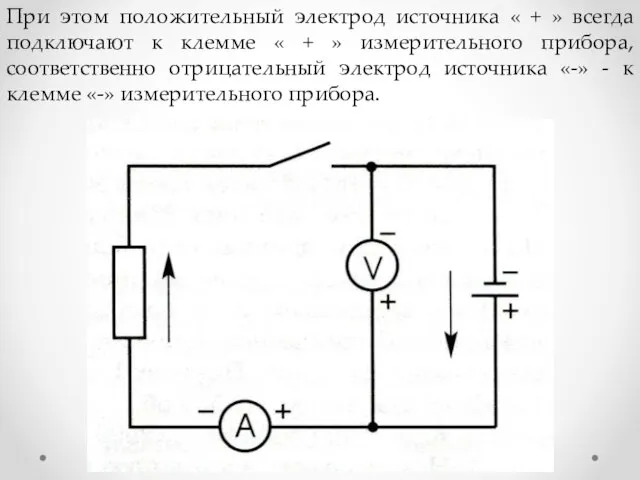 При этом положительный электрод источника « + » всегда подключают к клемме