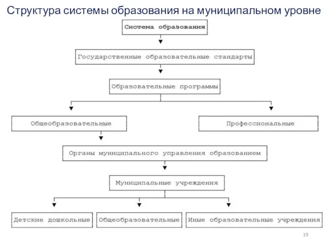 Структура системы образования на муниципальном уровне