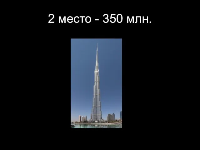 2 место - 350 млн.