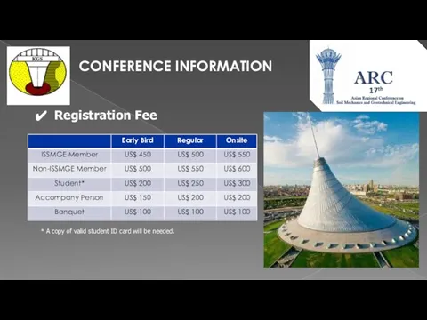 CONFERENCE INFORMATION Registration Fee * A copy of valid student ID card will be needed.